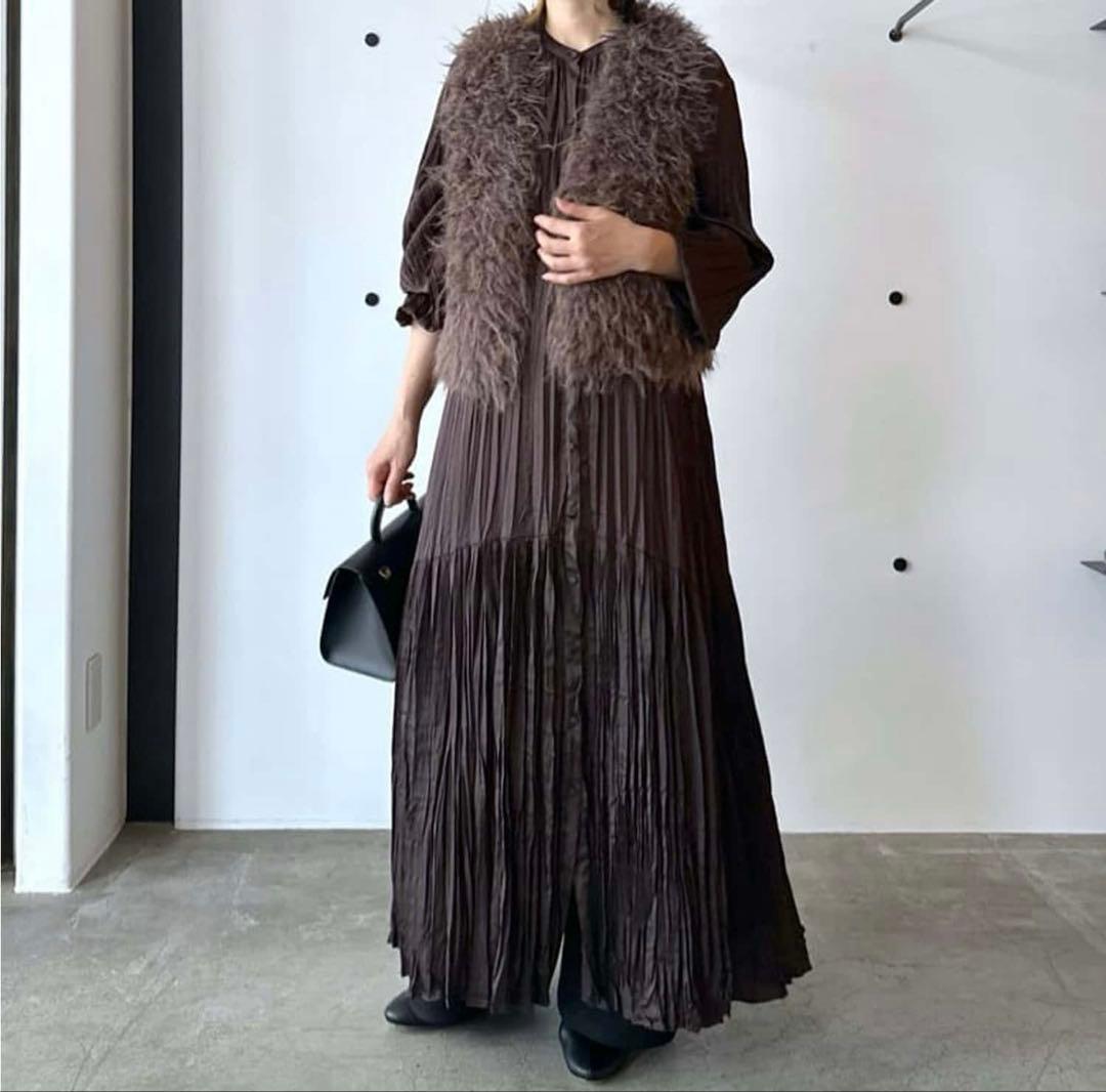 【美品】GALLARDAGALANTE フェイクファーベスト ブラウン