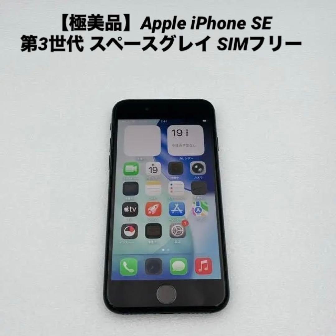【極美品】Apple iPhone SE 第3世代 スペースグレイ SIMフリー