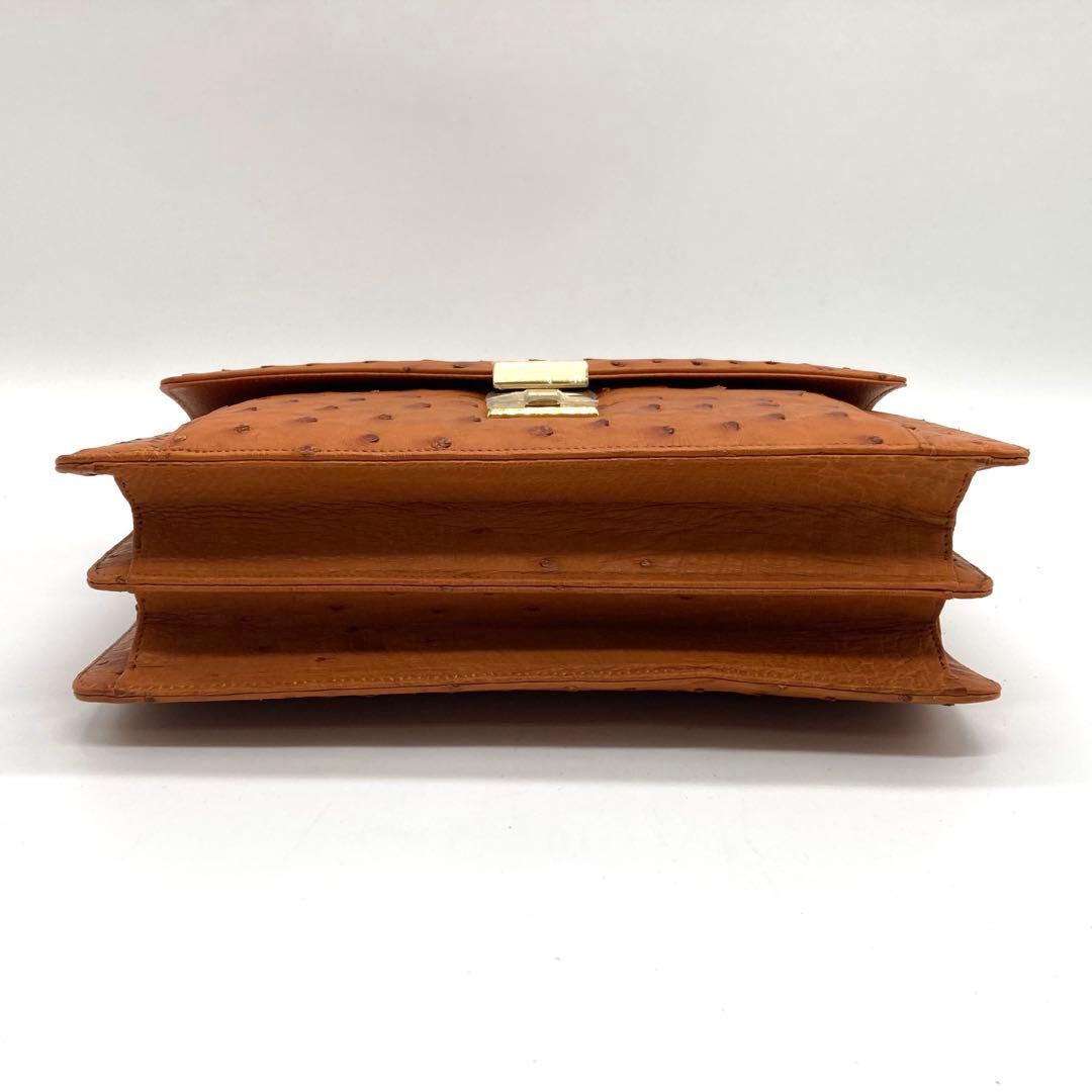 未使用品✨オーストリッチ ハンドバッグ ダイヤル式 フォーマル トップハンドル