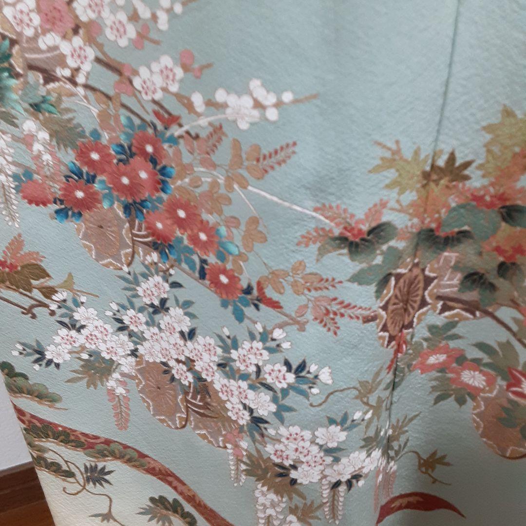 リメイク着物ロングワンピースボレロ付き正絹Ｌ色留袖