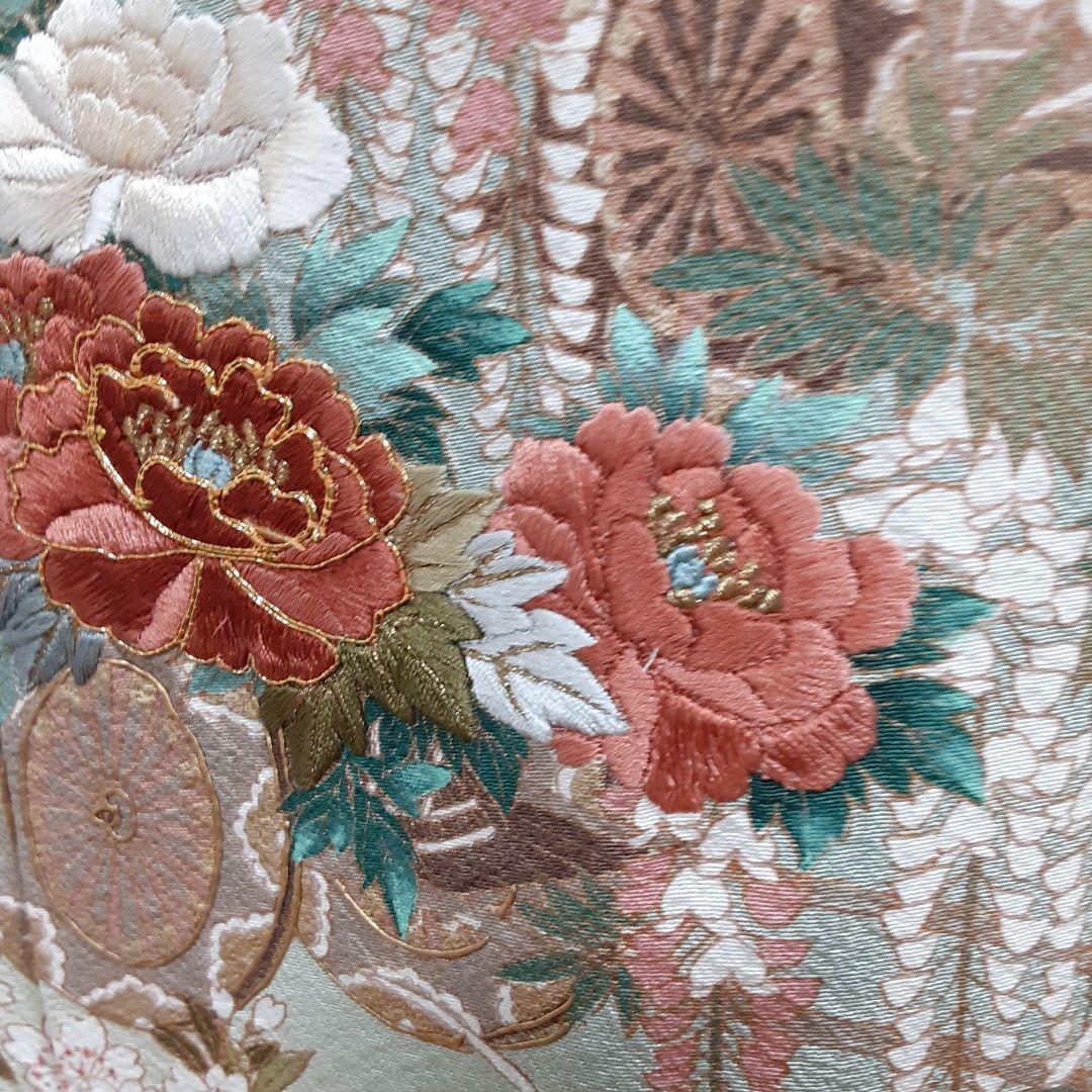 リメイク着物ロングワンピースボレロ付き正絹Ｌ色留袖