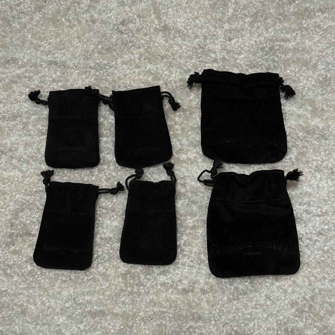 クロムハーツ 革袋 レザーポーチ 巾着 保存袋 6枚 サイズ小×4 中×2