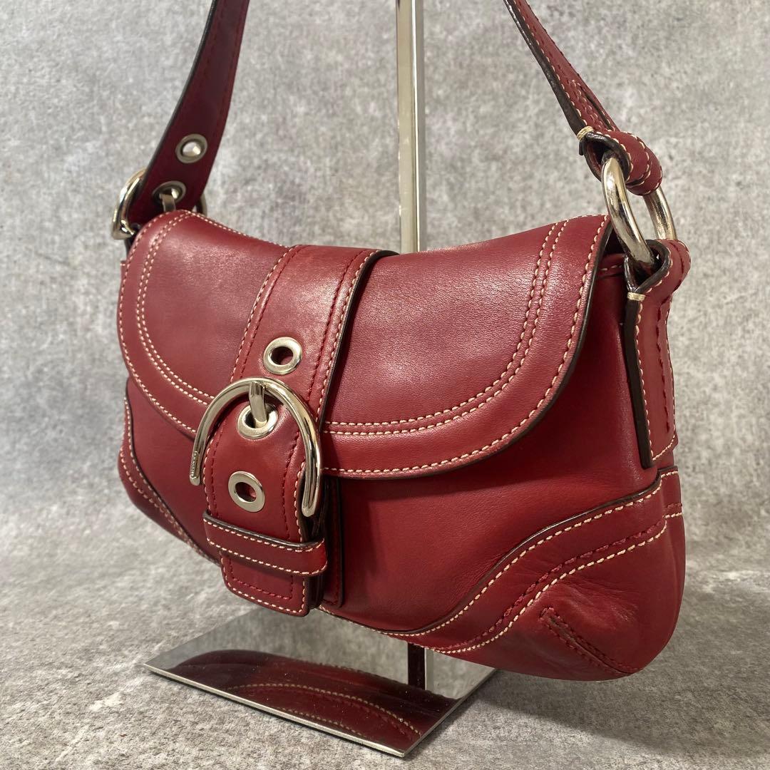 バッグ Coach Soho RED Signature Shoulder Bag