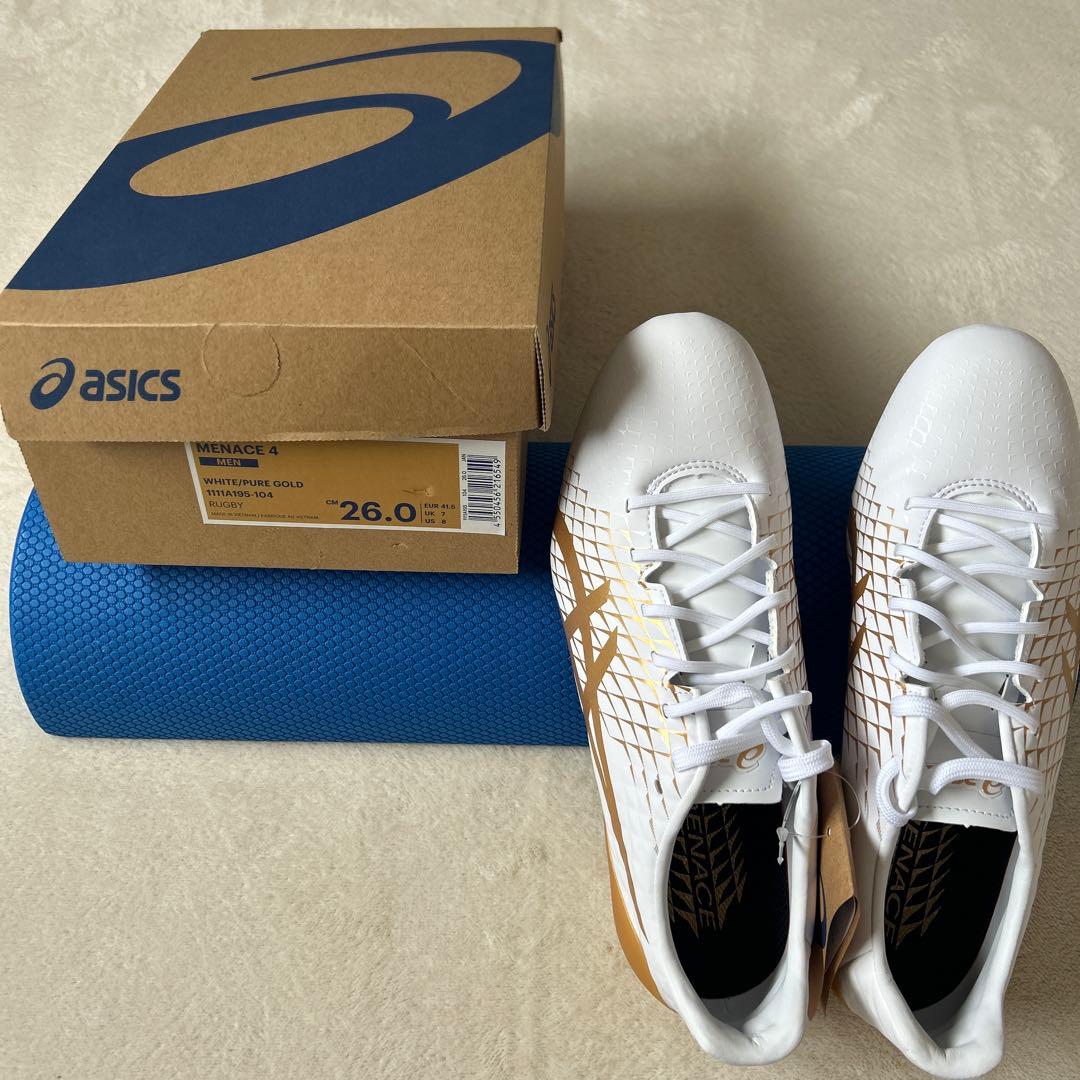 ASICS スパイクシューズ ホワイト/ゴールド