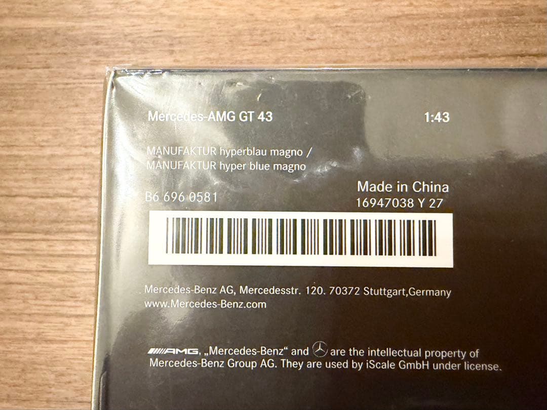 新品 1/43 メルセデス純正 iscale メルセデス AMG GT43 ブル