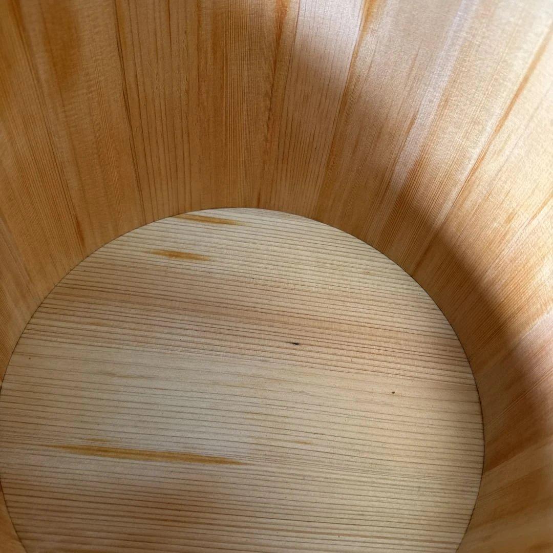 茶道具水張桶　竹手付　通桶　 水屋道具　露地道具　手桶　木製水指　割蓋