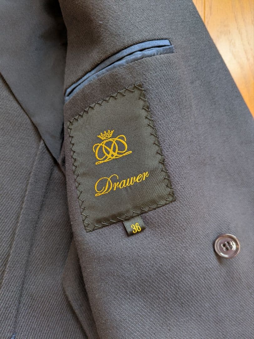 Drawerドゥロワー★ダブルボタンテーラードジャケット紺36USED