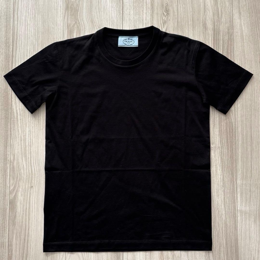 【未使用】PRADA Tシャツ 三角ロゴ M ブラック 黒 プラダ 綿100%