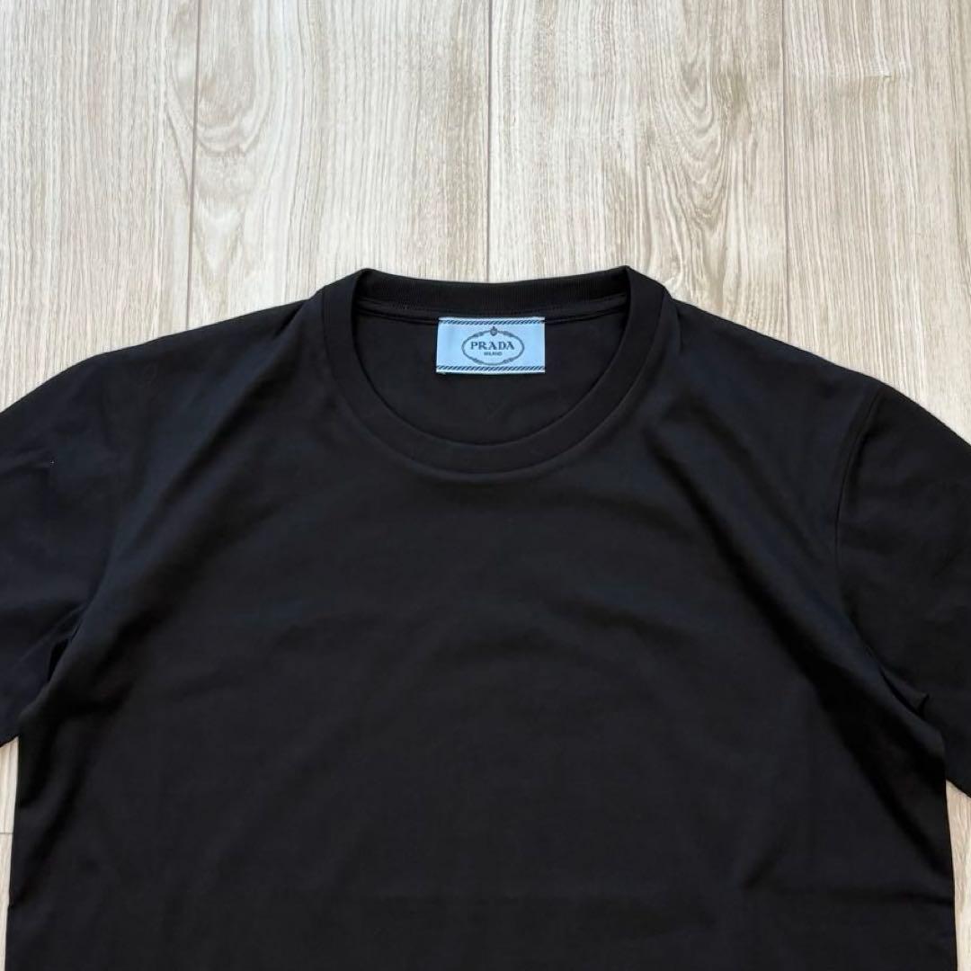 【未使用】PRADA Tシャツ 三角ロゴ M ブラック 黒 プラダ 綿100%