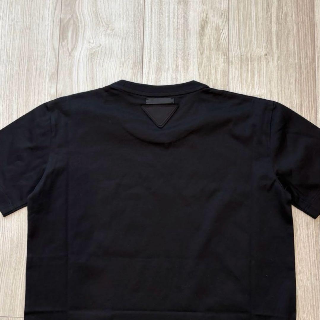 【未使用】PRADA Tシャツ 三角ロゴ M ブラック 黒 プラダ 綿100%