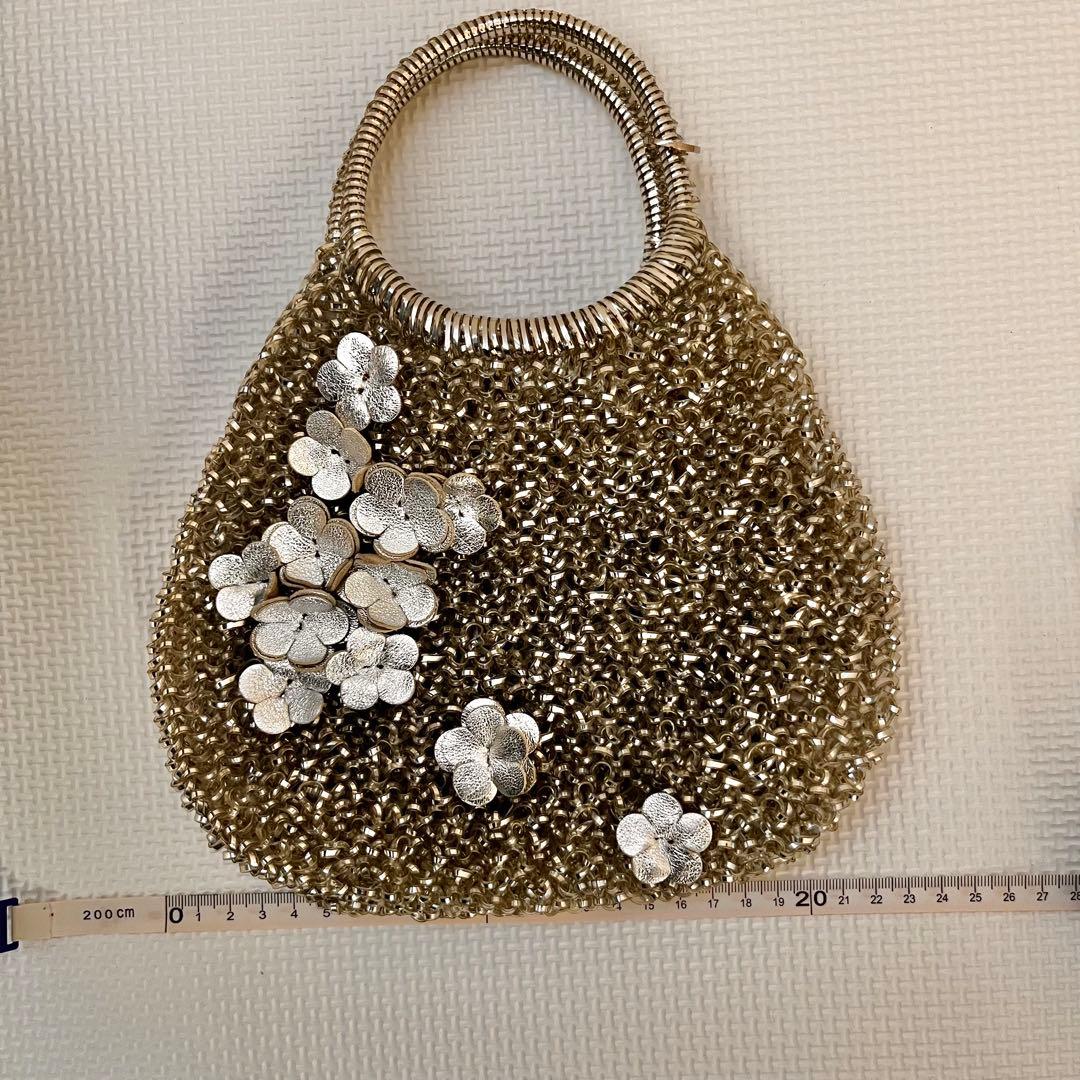 ANTEPRIMA アンテプリマ　袋付き　シルバー　ワイヤーバッグ　お花モチーフ