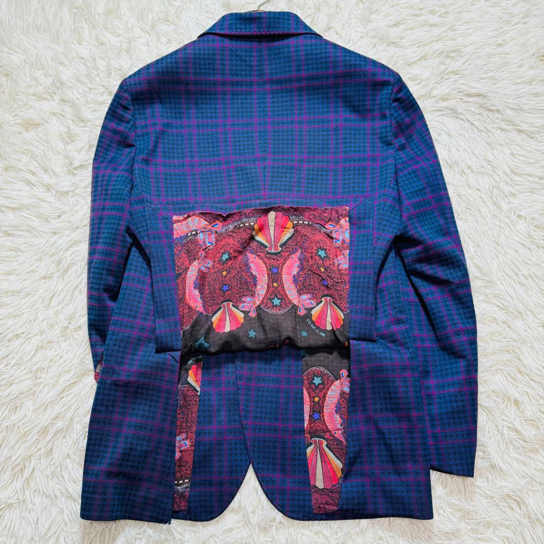 未使用品級 現行 ETRO スーツ セットアップ 46 ネイビー チェック