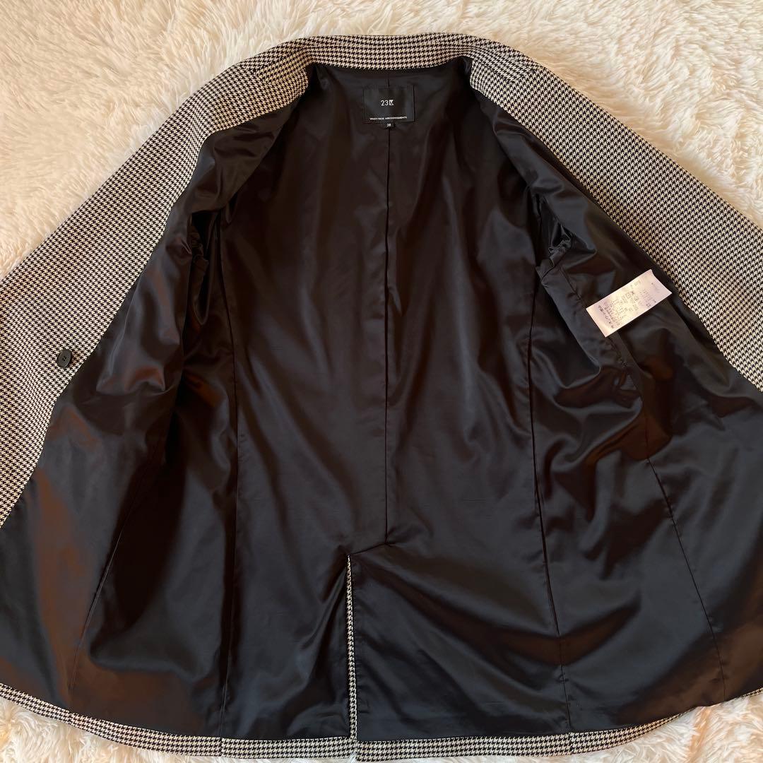 美品　23区【杏さん着用】ガンクラブチェックストレッチ ジャケット　M