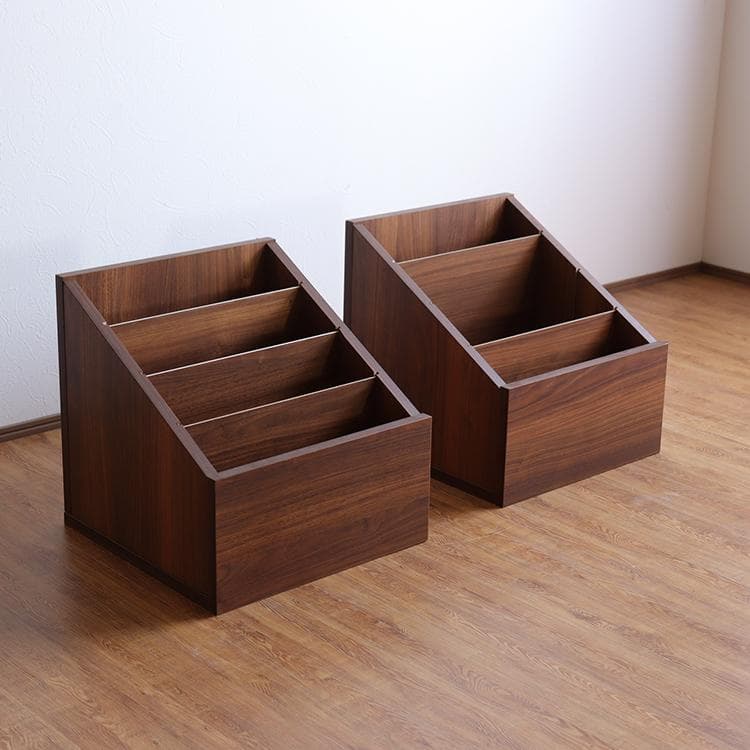 【2個】レコード lp 収納 ラック マガジンラック ボックス 日本製 完成品