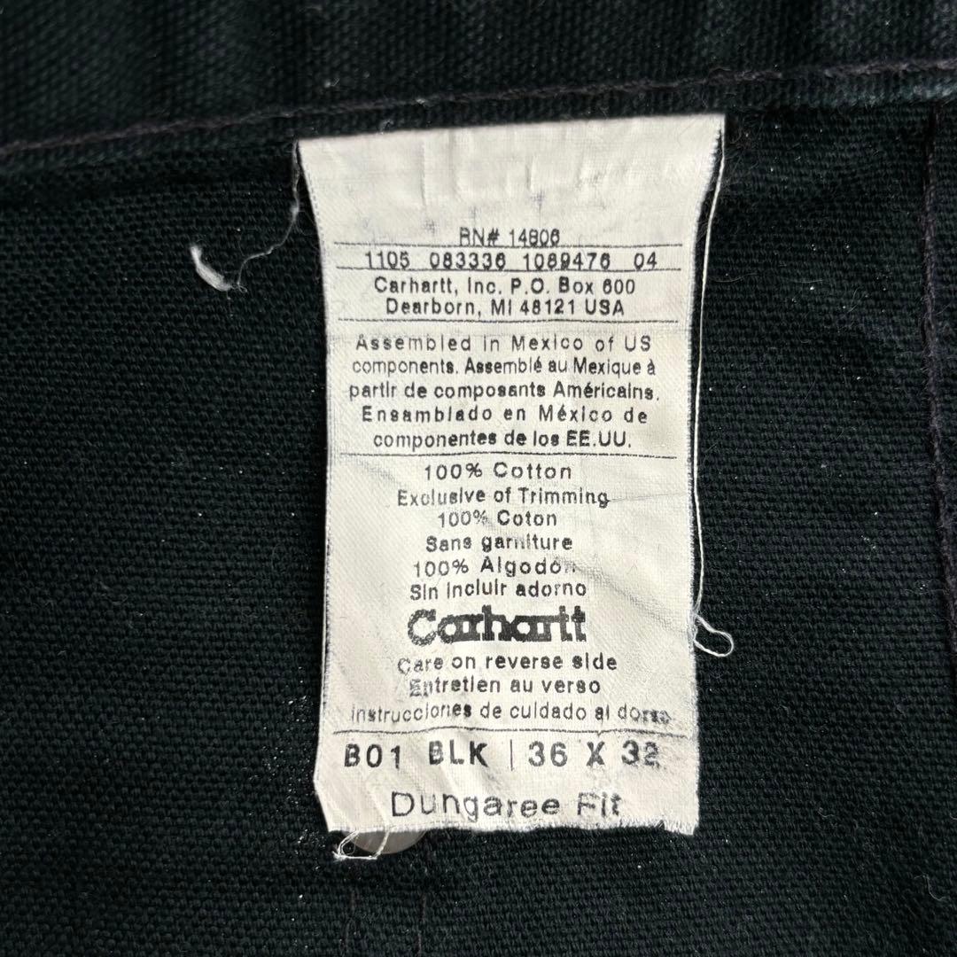 00s Carhartt ブラック ダブルニー ワーク カーゴ ペインターパンツ