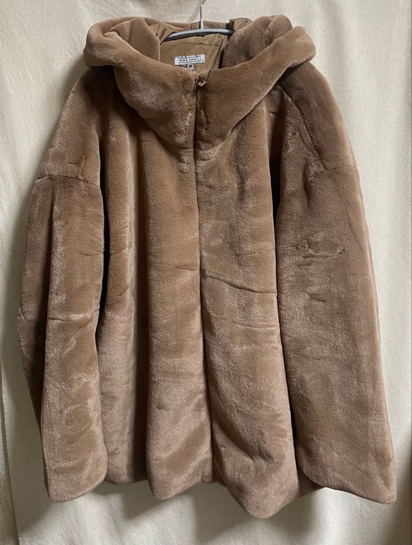 ニコアンドMODE NORM COREベルベットファーフードブルゾンブラウンM