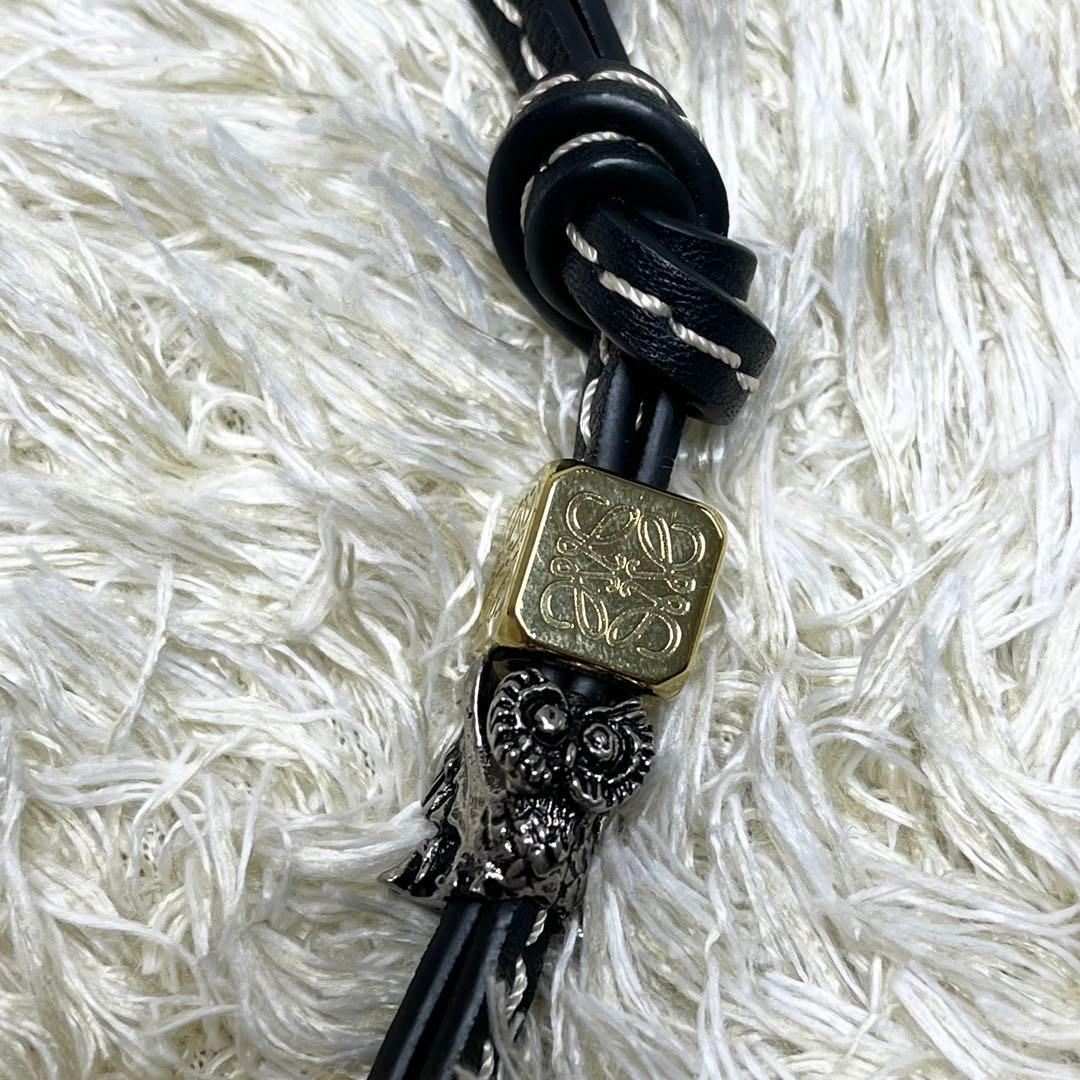 ロエベ 美品 アナグラム バッグチャーム ストラップ イニシアル