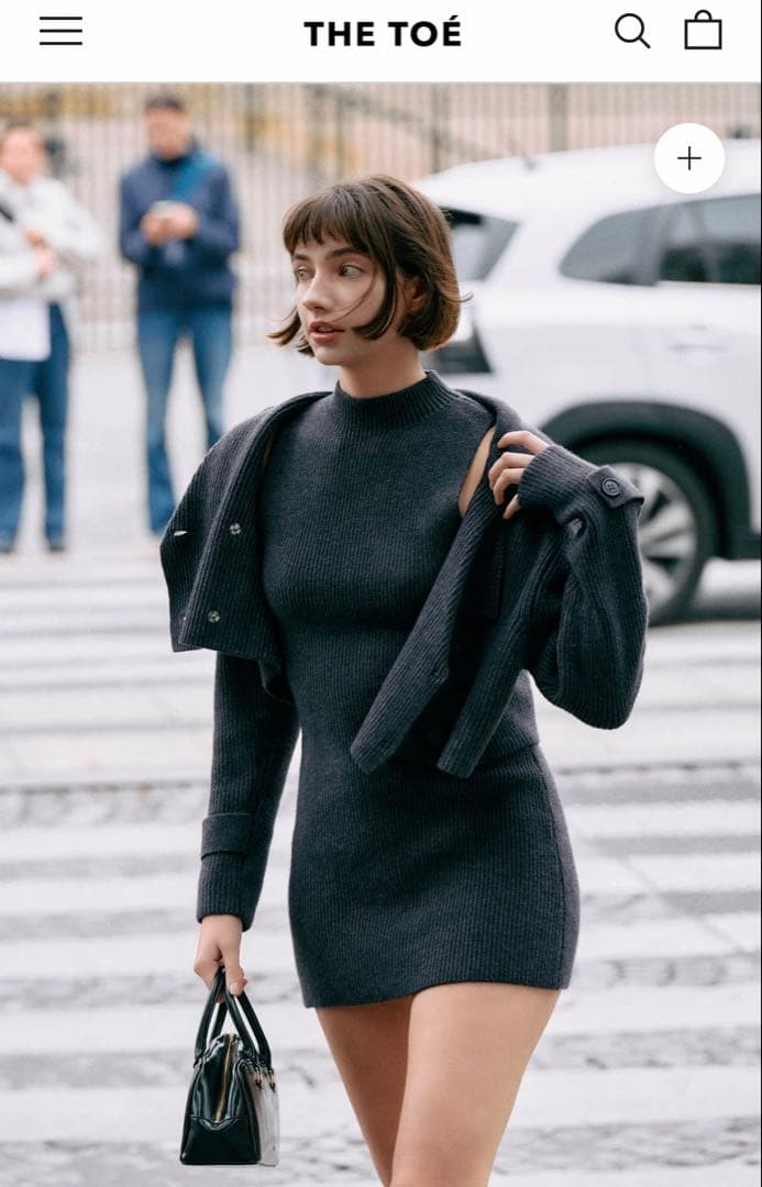 THE TOE ニットワンピースとジャケットセット ダークグレー