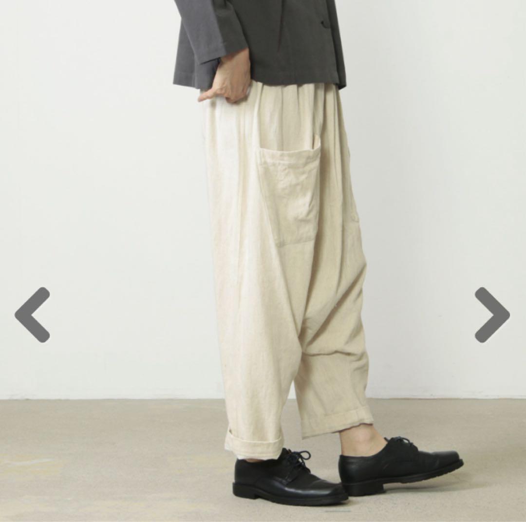イチアンティークス　綿麻サルエルパンツ　アイボリー　日本製　極美品