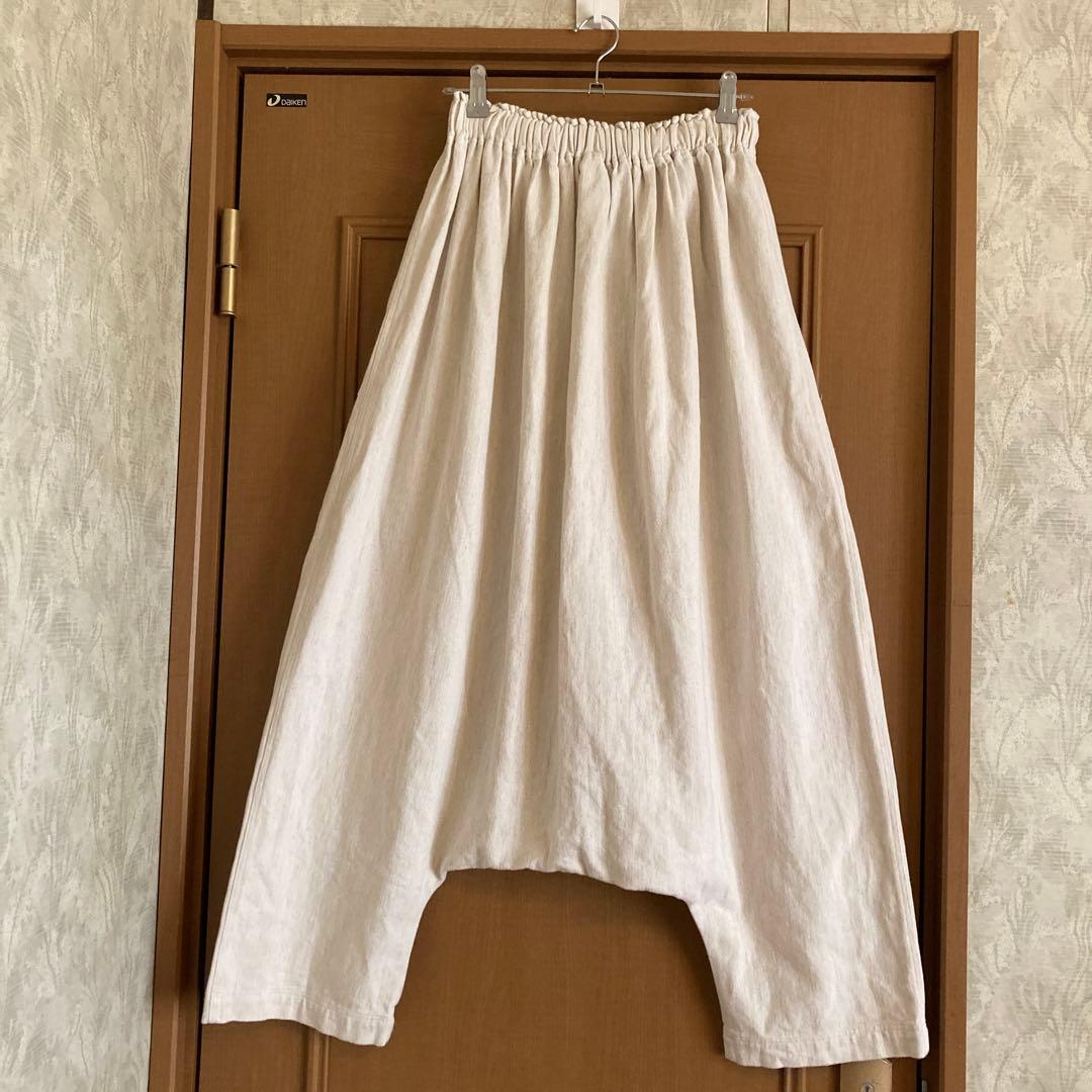 イチアンティークス　綿麻サルエルパンツ　アイボリー　日本製　極美品
