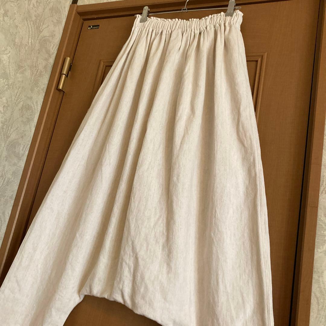 イチアンティークス　綿麻サルエルパンツ　アイボリー　日本製　極美品