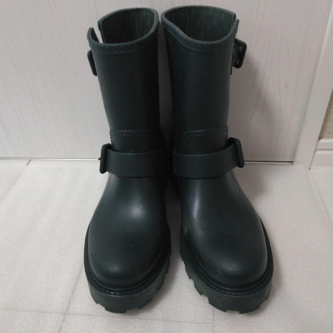 JIMMY CHOO　ダークグリーン バックル付きショートレインブーツサイズ37