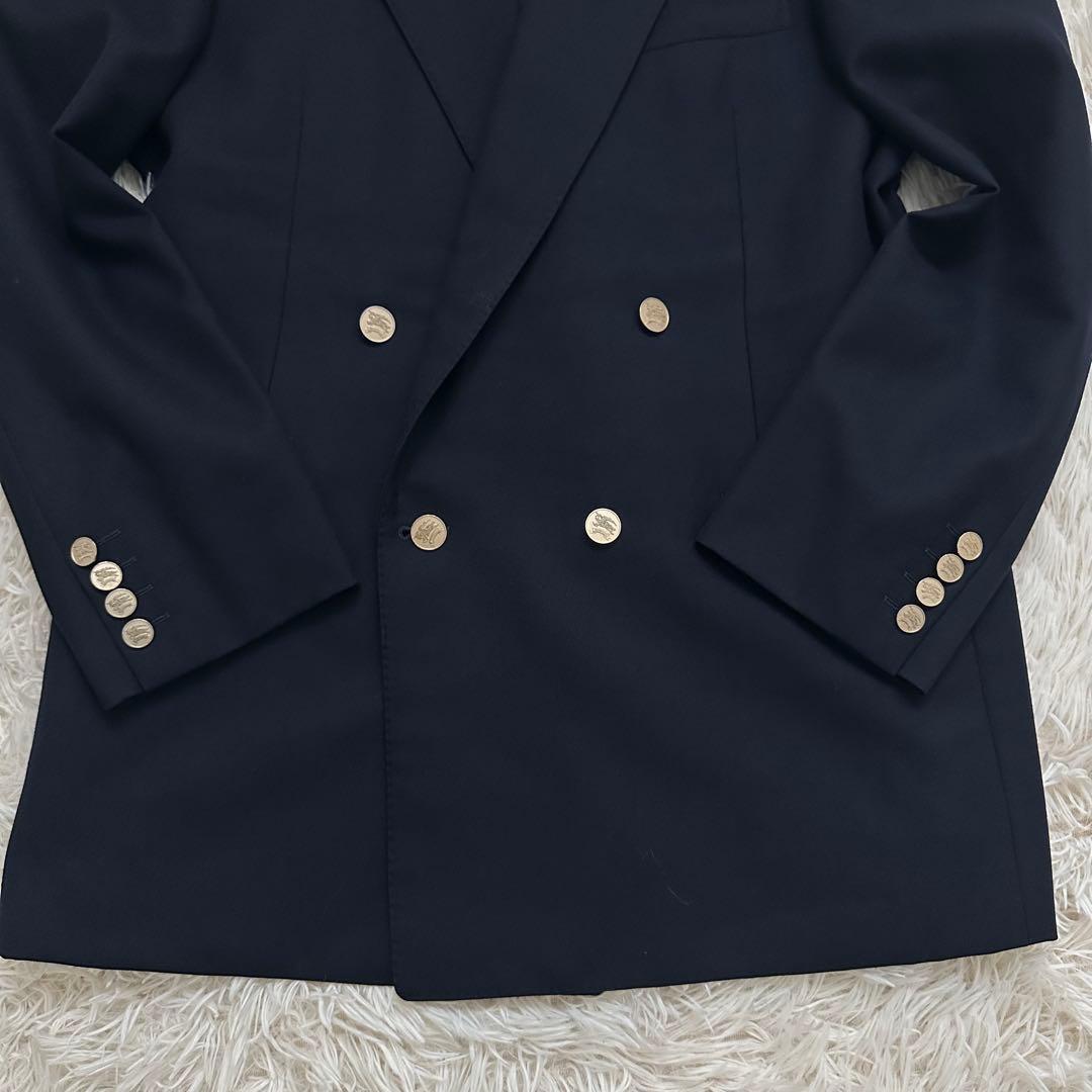 美品✨バーバリー 紺ブレ ダブルブレスト 金ボタン テーラードジャケット L