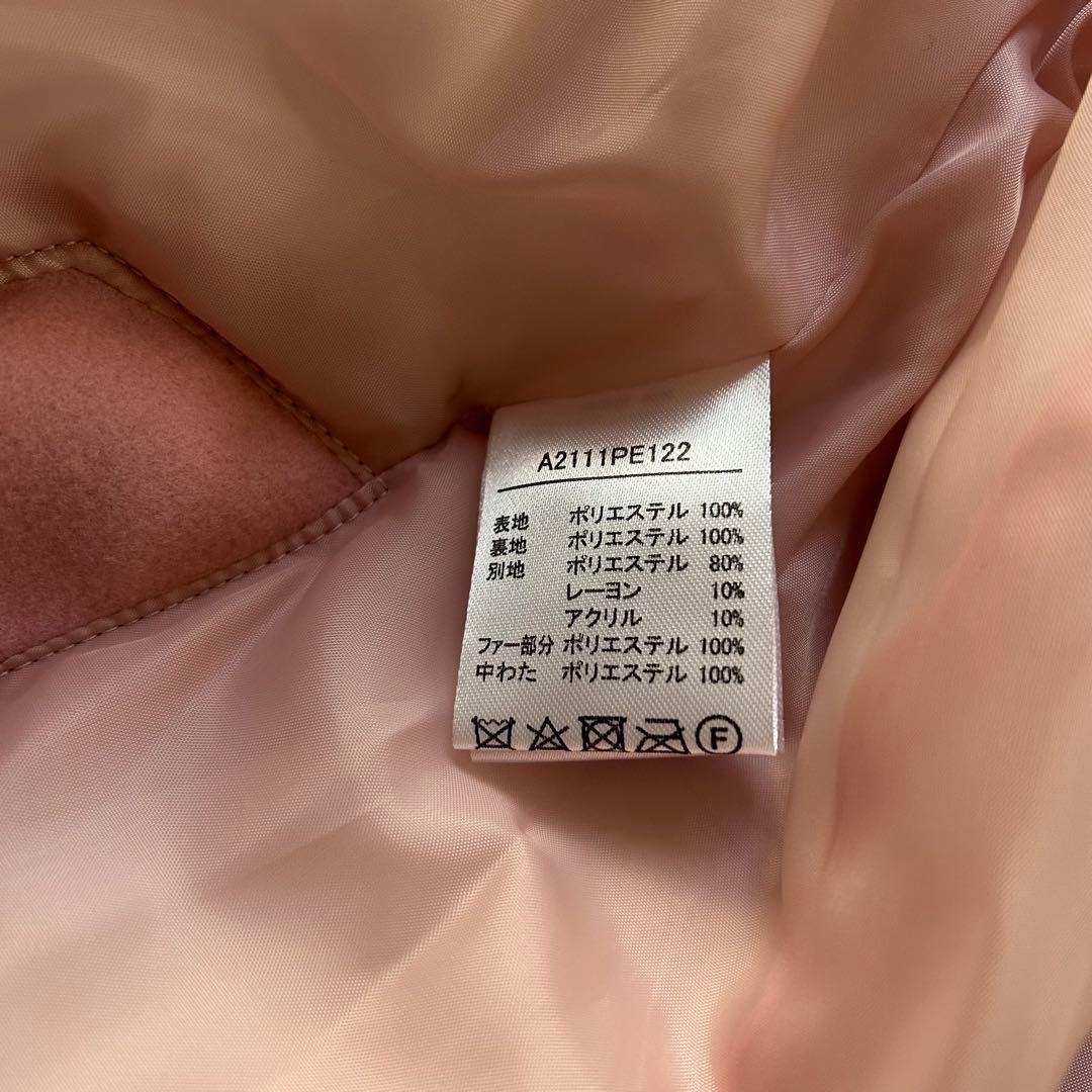 【極美品】ピンクハウス 現行 中綿ジャケット ブルゾン ロゴ フェイクファー