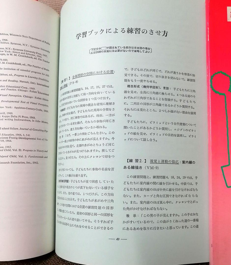 希少 フロスティッグ視知覚能力促進法 学習ブック 検査用紙 ビジョン TOSS