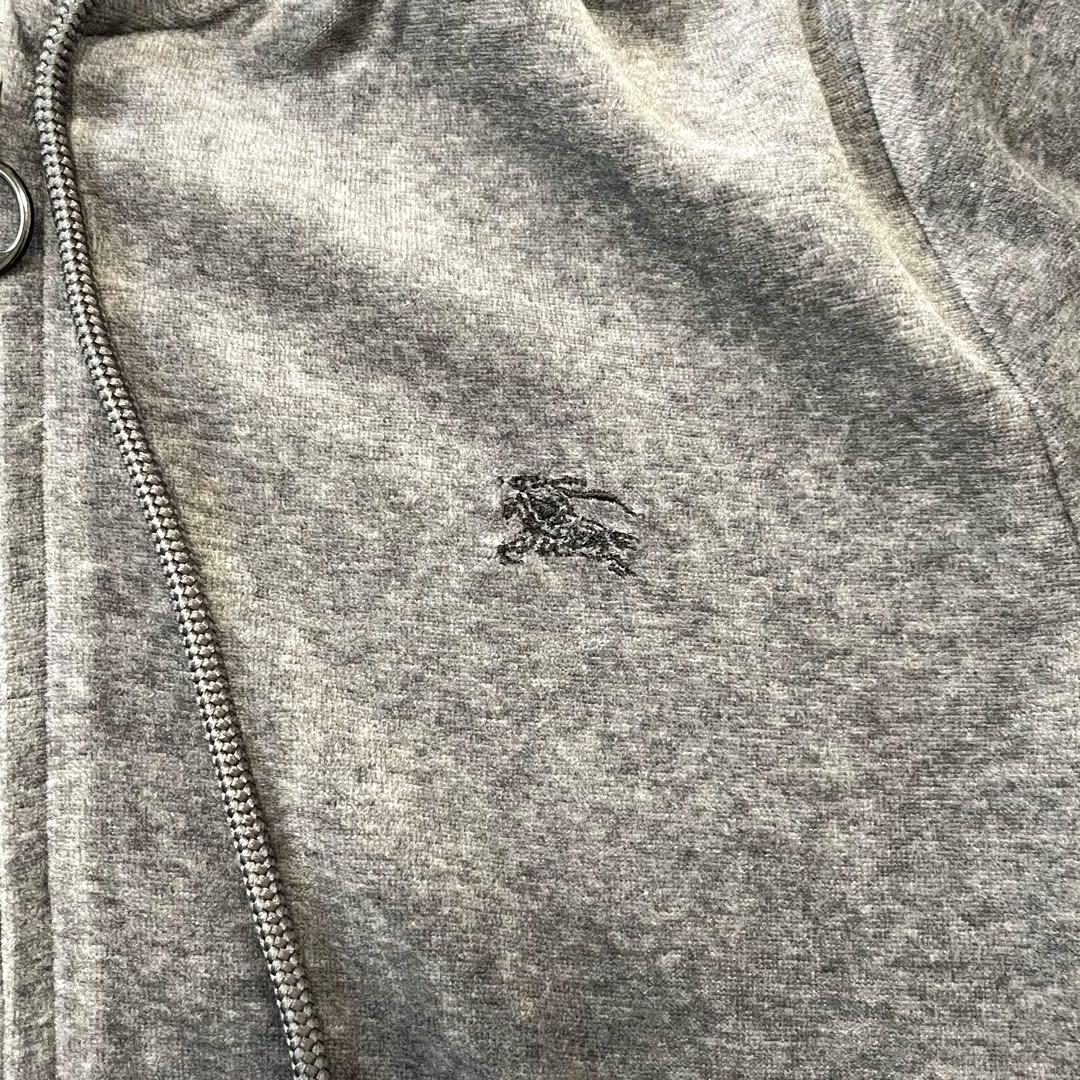 最終値下げ！美品 バーバリーブルーレーベル ベロア グレー パーカー 38 M