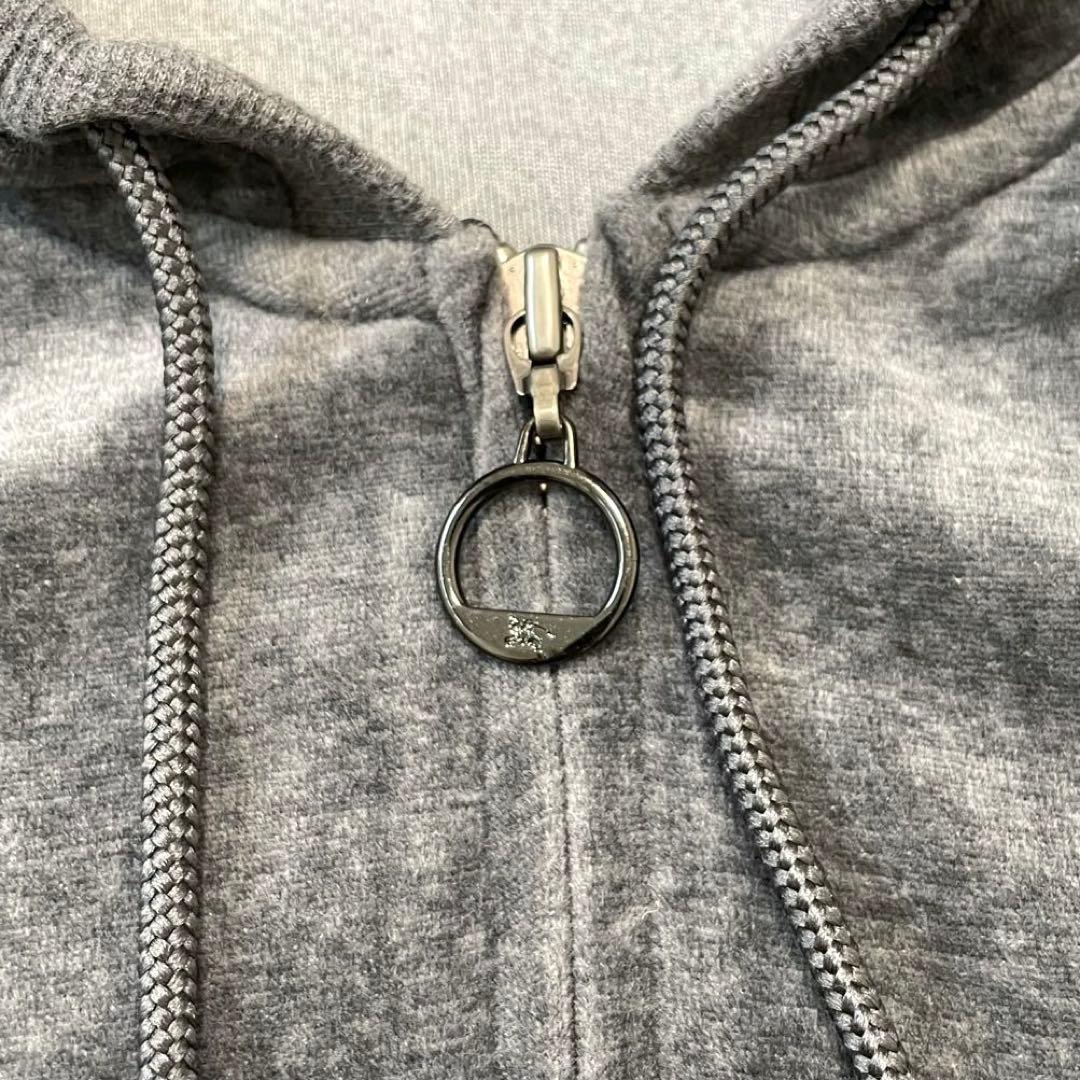 最終値下げ！美品 バーバリーブルーレーベル ベロア グレー パーカー 38 M