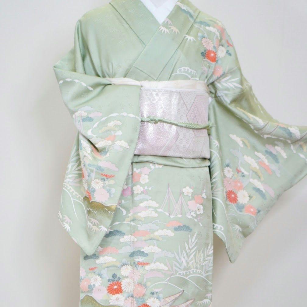 訪問着 4点フルセット 715D 正絹　入学式　結婚式　七五三　お宮参り