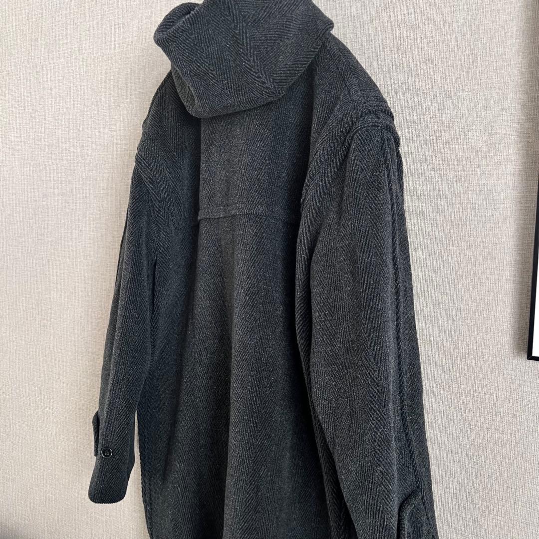 美品 グローバーオール キングストン ヘリンボーン ダッフルコート L グレー