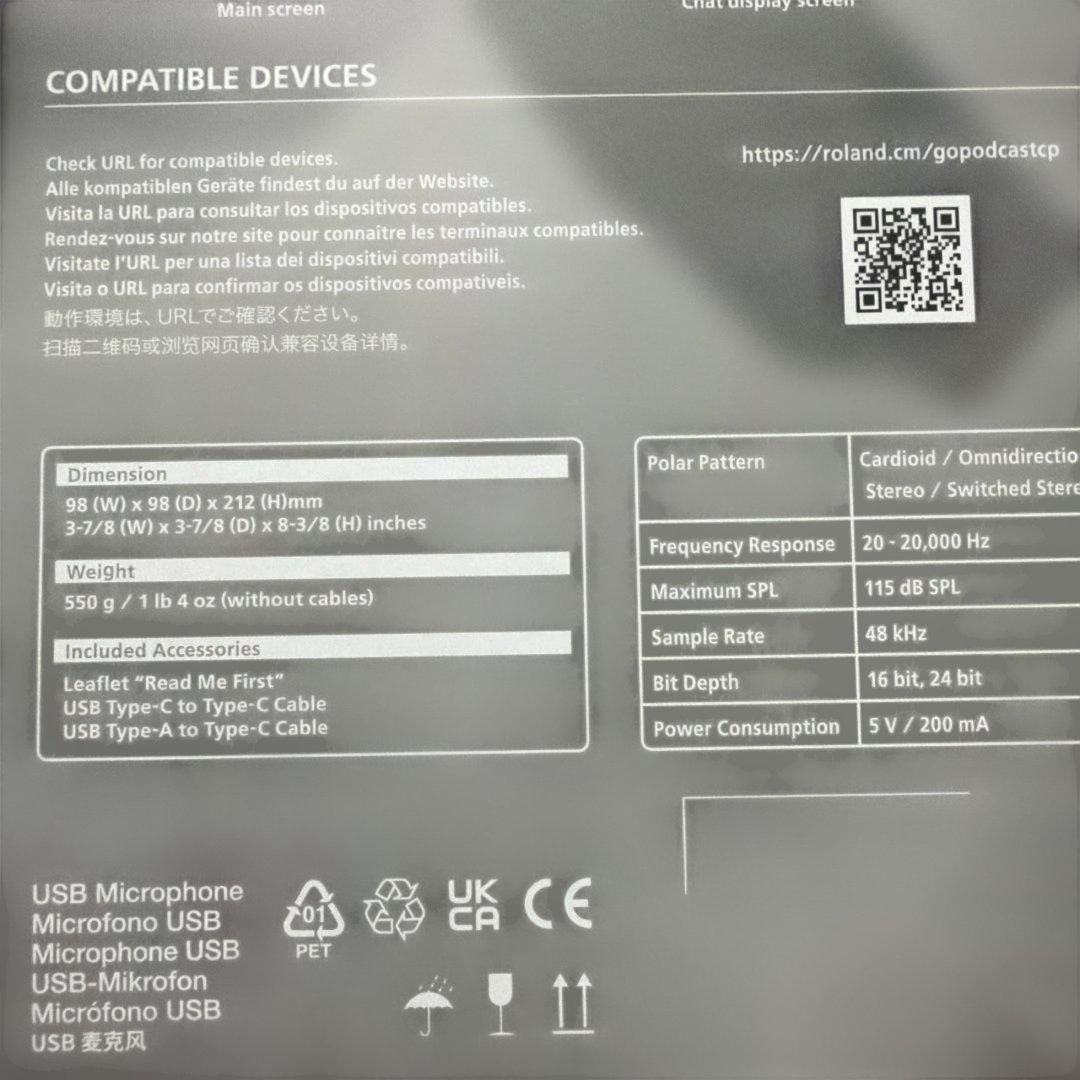 未開封新品 Roland GO-PODCAST マイク　コンデンサーマイク