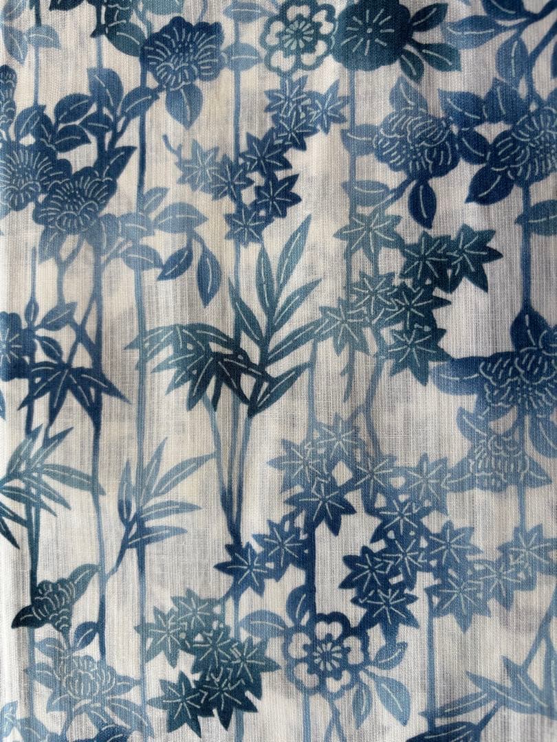 着物ユーザー必見‼️ 美品‼️綿麻浴衣　お誂え　白×藍色