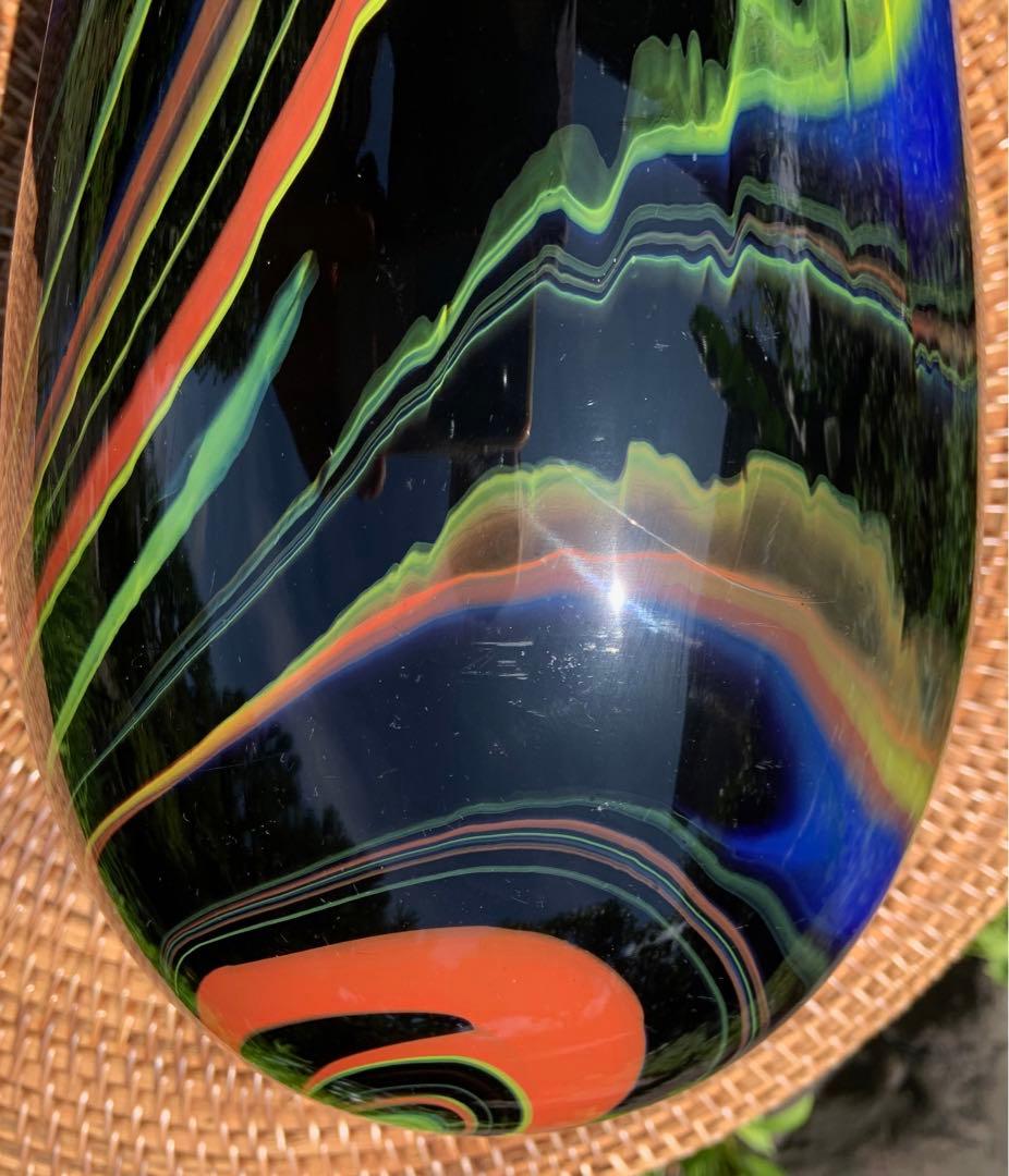 1980'S ミッソーニ ムラーノ製 ガラス ストライプ デザイン 花瓶