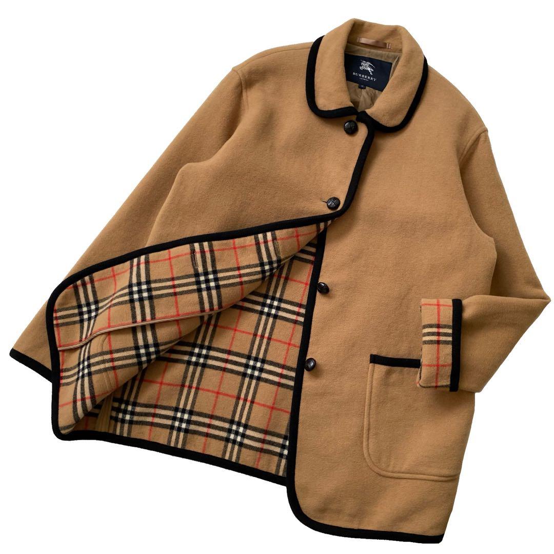 バーバリー ロンドン カシミヤ混 ウール ジャケット ノバチェック 13 大きい