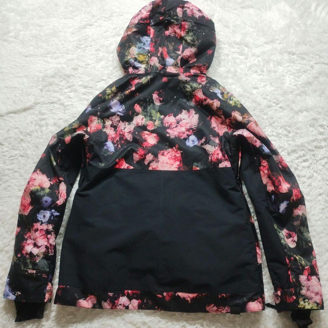 【未使用級】ROXY　スノーボードウェア　スキー　薔薇　ウィンタースポーツ　黒