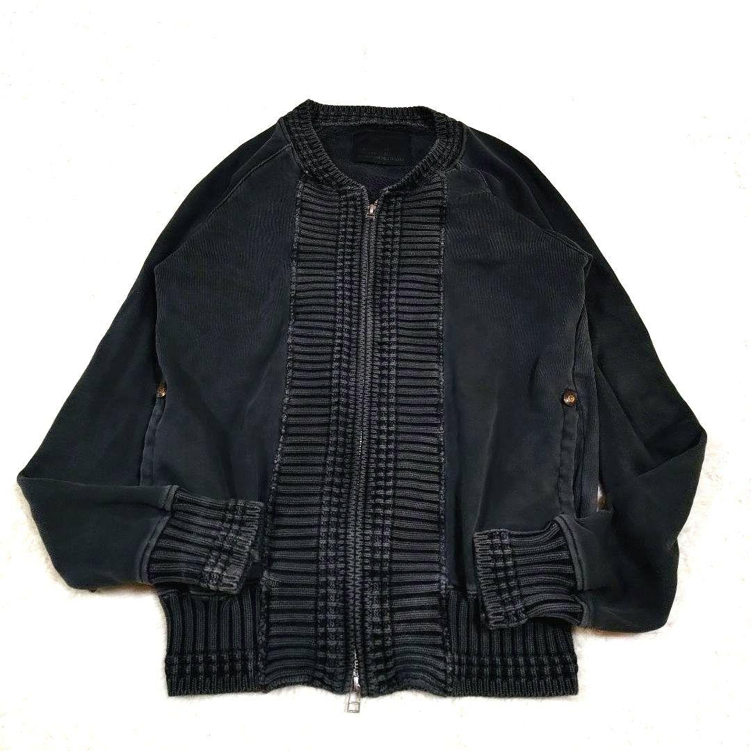 Y2K ナポレオンジャケット 短丈 ジップ パーカー リブ アーカイブ グレー