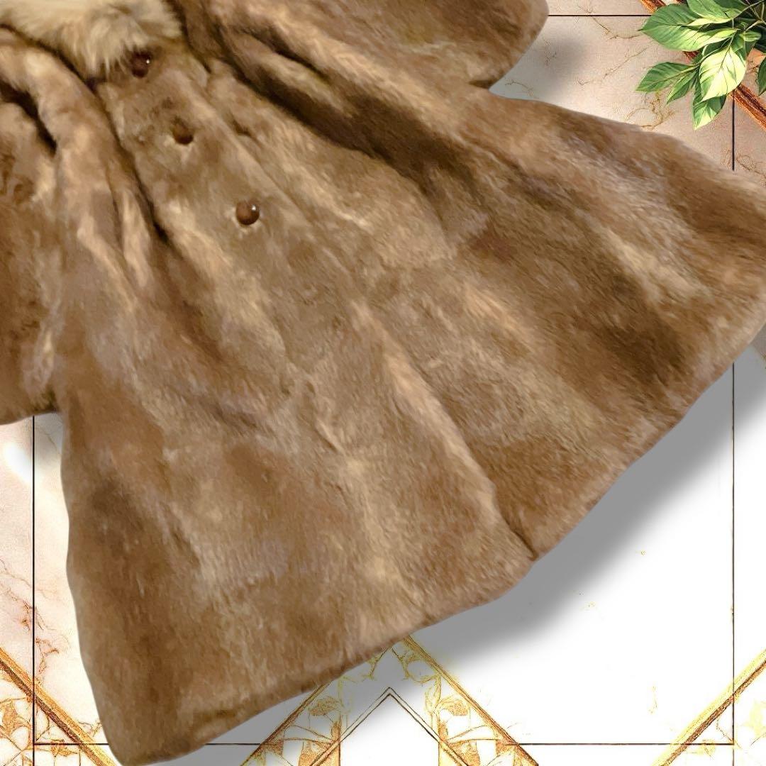 毛皮コート　リアルファー　大襟　フォックス襟　ロング丈　サイズ15 L相当