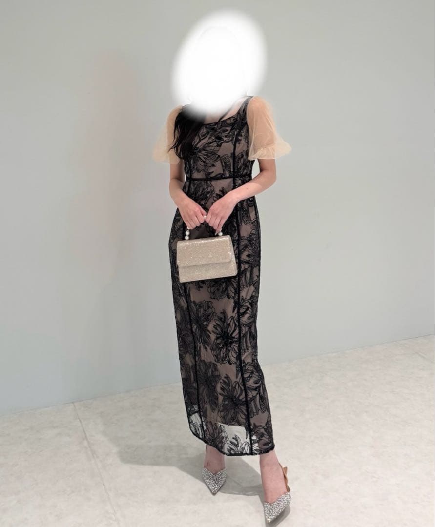 期間限定値下げ‼️新品LEJA アシメントリーシアーフラワードレスワンピース　M