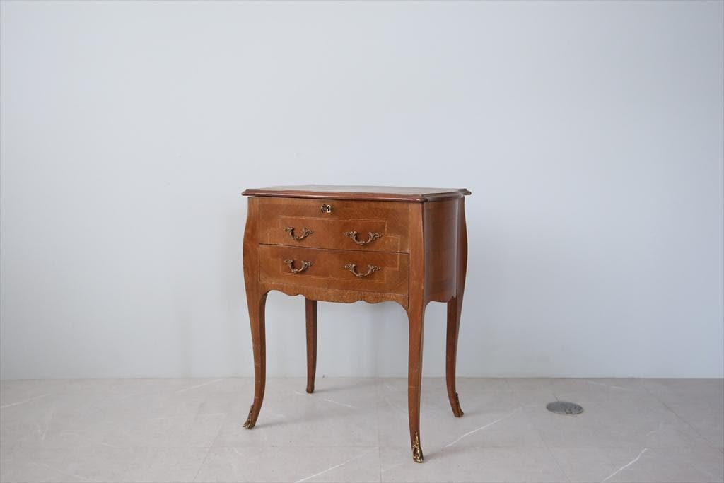 フランスアンティーク◇木製ソーイングテーブル/裁縫箱/机/化粧台(90-74)