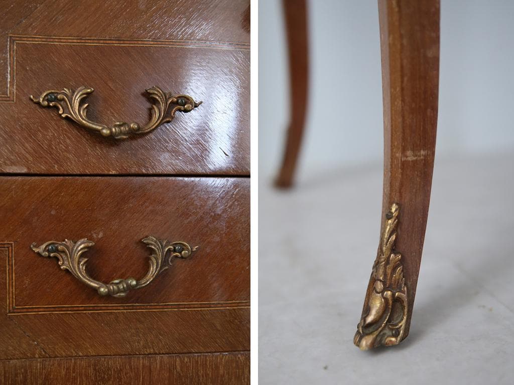 フランスアンティーク◇木製ソーイングテーブル/裁縫箱/机/化粧台(90-74)