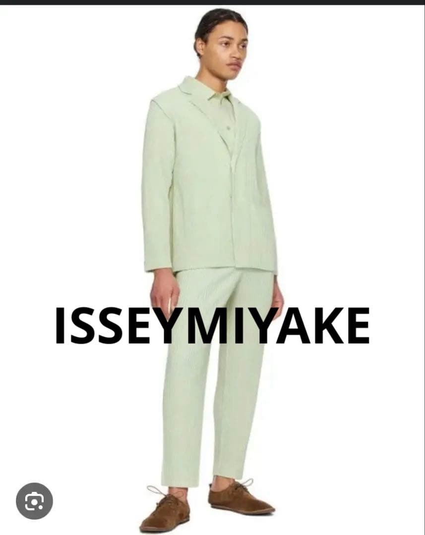 激レア❗️イッセイミヤケオムプリッセ　JADE GREEN プリーツ　ジャケット