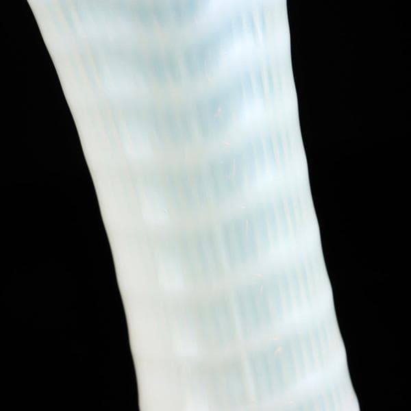 Y1505-5 ヴィンテージ フリント アルバニー ワセリンガラス 花瓶