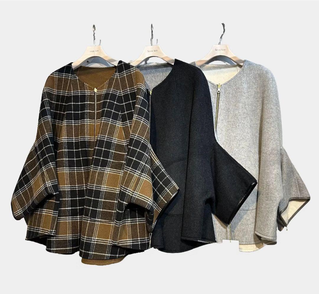 RISLEY ウールポンチョ・ケープコート　未使用