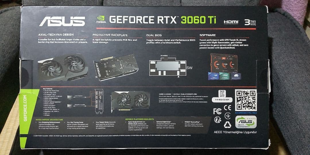 グラフィックボード・グラボ・ビデオカード asus RTX3060ti DUAL