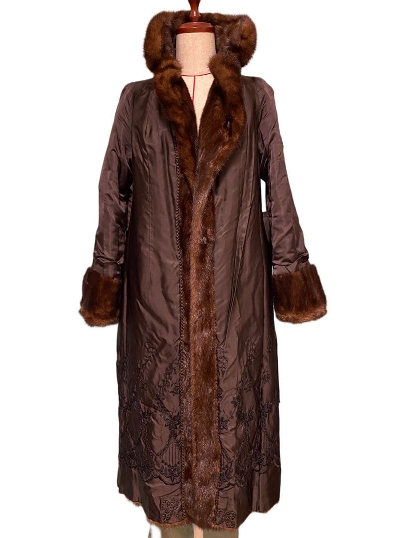 ミンク　リアルファーコート　ロング丈 M Lサイズ