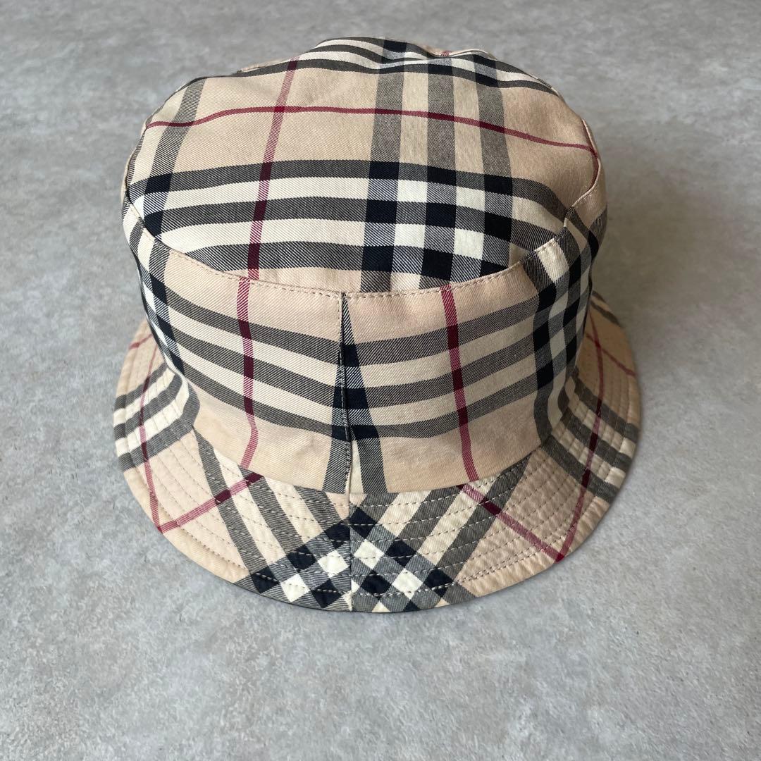 美品 バーバリー リバーシブル ノバチェック ブラック バケットハット
