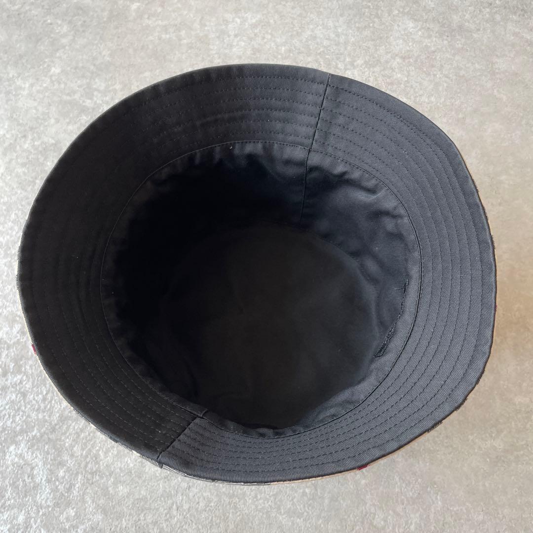 美品 バーバリー リバーシブル ノバチェック ブラック バケットハット